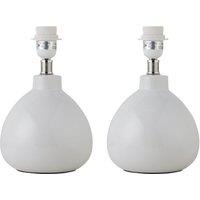 First Choice Lighting Set of 2 Tuscan - White Ceramic Lamp Bases for 25cm Diameter Shade