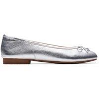 Clarks Women's Fawna Lily Silver Leather Ballerina | Size: 6-Standard Fit