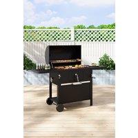 Steel Outdoor Carbon Grill with Smoke Stack