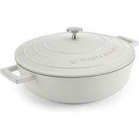 MasterClass Cast Aluminium Casserole Dish with Lid Lightweight, Dishwasher Safe 4L in Cream