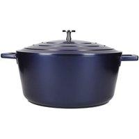 MasterClass Cast Aluminium Casserole Dish with Lid Lightweight, Dishwasher Safe 5L in Blue