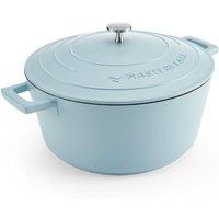 MasterClass Cast Aluminium Casserole Dish with Lid Lightweight, Dishwasher Safe 5L in Light Blue