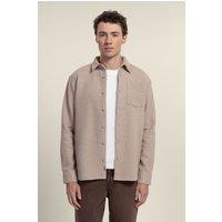 Larsson & Co Men's Textured Overshirt in Stone | Size: Large