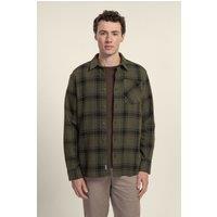Larsson & Co Men's Check Overshirt in Olive | Size: Medium