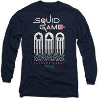 Squid Game Men's DALGONA CANDY SHAPES Long Sleeve T-Shirt in Navy | Size: Large