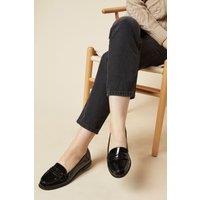 Dorothy Perkins Women's Wide Fit Lara Penny Loafers in True Black | Size: 3