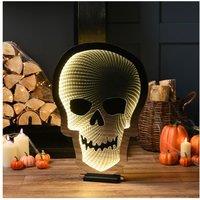 Samuel Alexander 60cm Light up Halloween Skull Infinity Decoration with Warm White LEDs