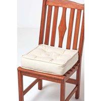 Homescapes Cotton Dining Chair Booster Cushion in Cream | Size: 40 cm x 40 cm