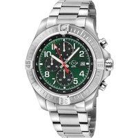 T38 SS Case, Enamel Green Dial with White print, 3 Black sub dial, 316L Staineless Steel Bracelet Watch.