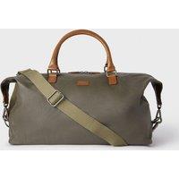 OSPREY LONDON Men's The Grantham Waxed Canvas & Leather Weekender Bag in Khaki