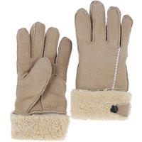 Fenland England Women's Real Leather Sheepskin Gloves in Beige | Size: Medium/Large