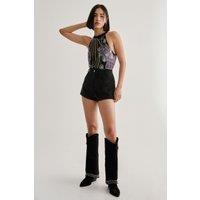 NastyGal Women's Hand Embellished Placement Bodysuit in Purple | Size: 10