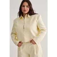 NastyGal Women's Plus Tailored Trucker Jacket in Butter | Size: 20