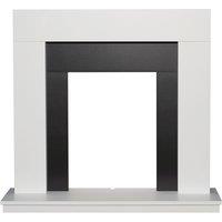 Adam Fires & Fireplaces Malmo Fireplace in White & Black/White, 39 Inch