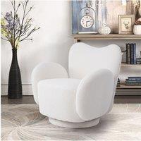 Teddy Fur Upholstered Swivel Chair Armchair