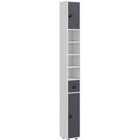 Kleankin Slim Bathroom Cabinet, Toilet Roll Storage w/ Shelves in Grey