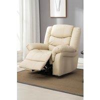 More4Homes Seattle Electric Automatic Recliner Home Lounge Bonded Leather Chair in Cream