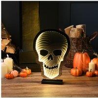 Samuel Alexander 40cm Light up Halloween Skull Infinity Decoration with Warm White LEDs