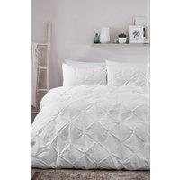 Serene 'Lara' Luxury Ruched Duvet Cover Set in White | Size: Double