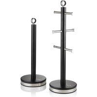 Swan Serenity Towel Pole & Mug Tree Set, Black SWKA18537BLK | Size: A