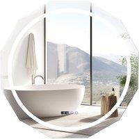 Costway 76CM Defog Bathroom Mirror Wall Mounted Shatterproof LED Lighted Mirror in Silver