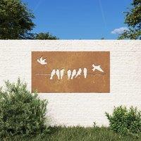 Berkfield Home Garden Wall Decoration 105x55 cm Corten Steel Bird Design in Brown