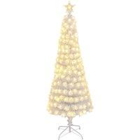Costway 6 FT Artificial Xmas Tree Pencil Christmas Tree w/248 Branch Tips in White