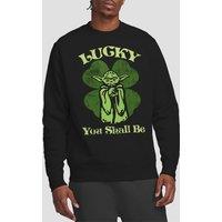 Star Wars Men's St Patrick's Day Yoda Lucky Sweatshirt in Black | Size: XL