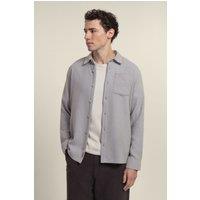 Larsson & Co Men's Twill Textured Overshirt in Grey | Size: Large