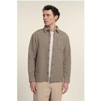 Larsson & Co Men's Textured Overshirt in Olive | Size: Medium