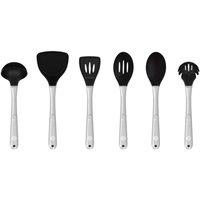Tower Good Food in partnership with 6 Piece Silicone Utensil Set, Black GF832252 | Size: A