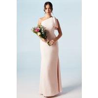 Coast Women's Bow One Shoulder Puddle Bridesmaid Maxi Dress in Blush | Size: 18