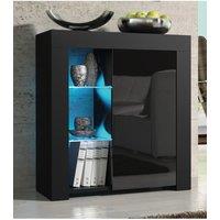 Creative Furniture Serene Sideboard 83cm - A Compact & Elegant Cabinet with Gloss Doors & LED Lights in Black
