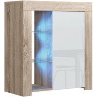 Mex Furniture LTD Sideboard with LED Lighting & Gloss Doors / 83cm in Beige