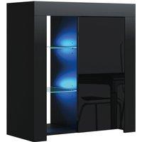 Mex Furniture LTD Sideboard with LED Lighting & Gloss Doors / 83cm in Black