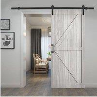 Farmhouse Style Wooden Barn Door with Slide Guide
