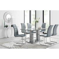 FurnitureboxUK Imperia 6 Grey Dining Table & 6 Murano Chairs