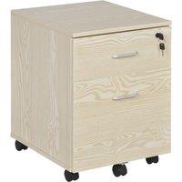 VINSETTO 2-Drawer Locking Office Filing Cabinet w/ 5 Wheels Rolling Storage Letters in Light Brown