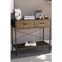 Home Discount Vida Designs Brooklyn 2 Drawer Console Table Storage Organizer 740 x 800 x 340 mm in Dark Brown