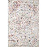 Kukoon Cream Multicolour Floral Medallion Non Slip Washable Low Pile Rug in Beige | Size: 120 cm x 170 cm