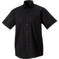 Russell Men's Collection Short Sleeve Ultimate Non-Iron Shirt in Black | Size: 17 inches