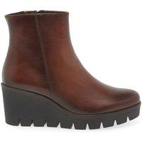 Gabor Women's 'Utopia' Chunky Wedge Heel Ankle Boots in Dark Brown | Size: 7