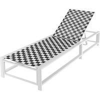Costway Adjustable Patio Chaise Lounge Outdoor Lounge Chair with Wheels in Black
