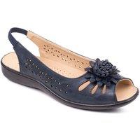 Chums Women's Slip On Open Toe Sandal With Elastic Heel in Navy | Size: 4