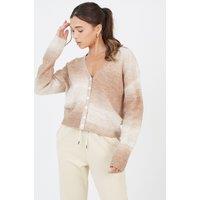Brave Soul Women's Button Through Space Dye Cardigan in Tan | Size: XL