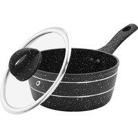 Royalford 18Cm Saucepan Induction Safe Cookware Non-Stick Granite Coating in Black