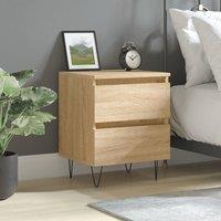 Berkfield Home Bedside Cabinet Sonoma Oak 40x35x50 cm Engineered Wood in Brown | Size: 40 x 35 x 50 cm