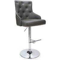 Shankar Rocco Leather Effect Graphite Grey Bar Stool
