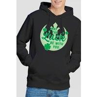 Star Wars Men's St Patrick's Day Luck Rebel Sign Hoodie in Black | Size: Medium