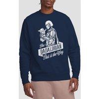 Star Wars Men's Mandalorian Father's Day The Dadalorian Sweatshirt in Navy | Size: Medium